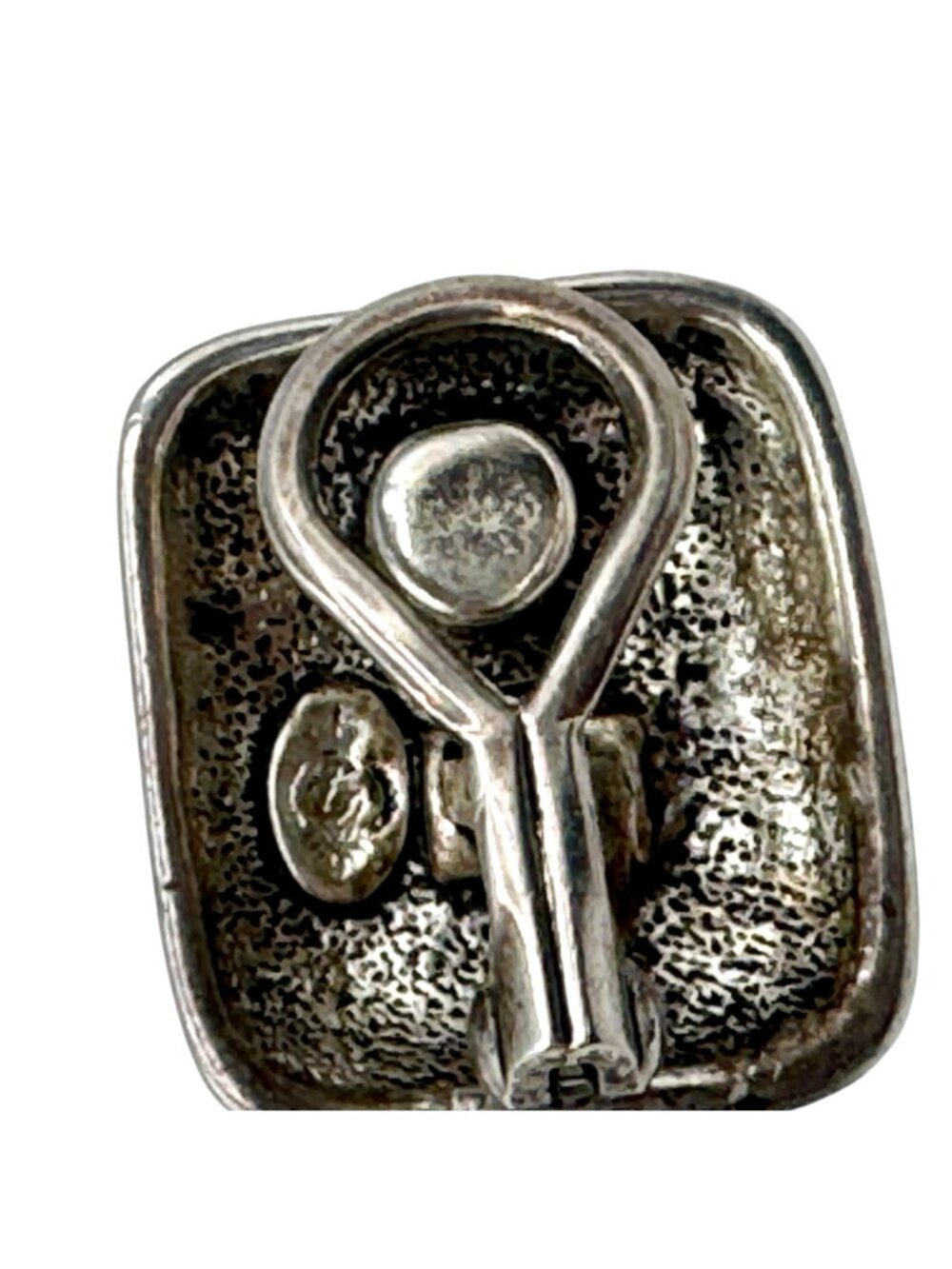 Premier Designs Moonglow Glass Clip Earrings Silver Plated Brutalist Modernist - Picture 7 of 7